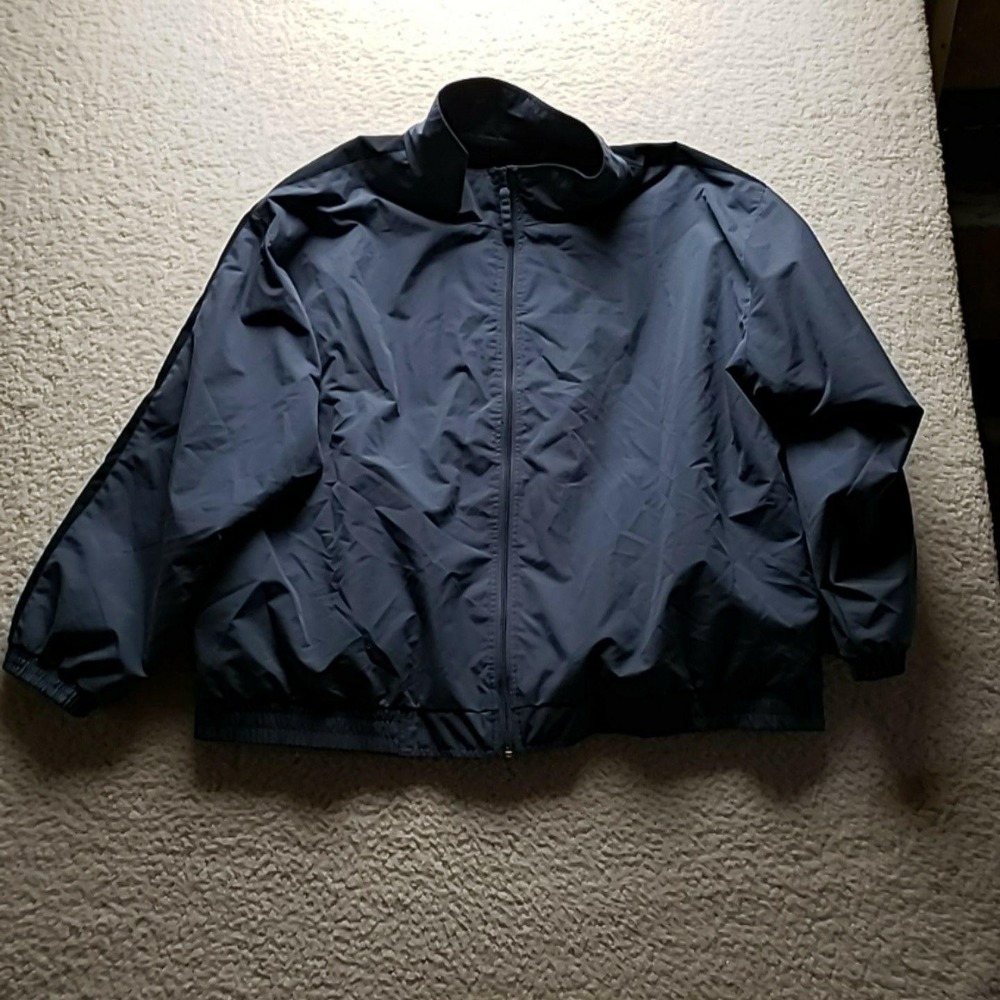 SRT Jacket Mens 3XL Blue Full Zip Lightweight Lined Windbreaker Elastic Hem